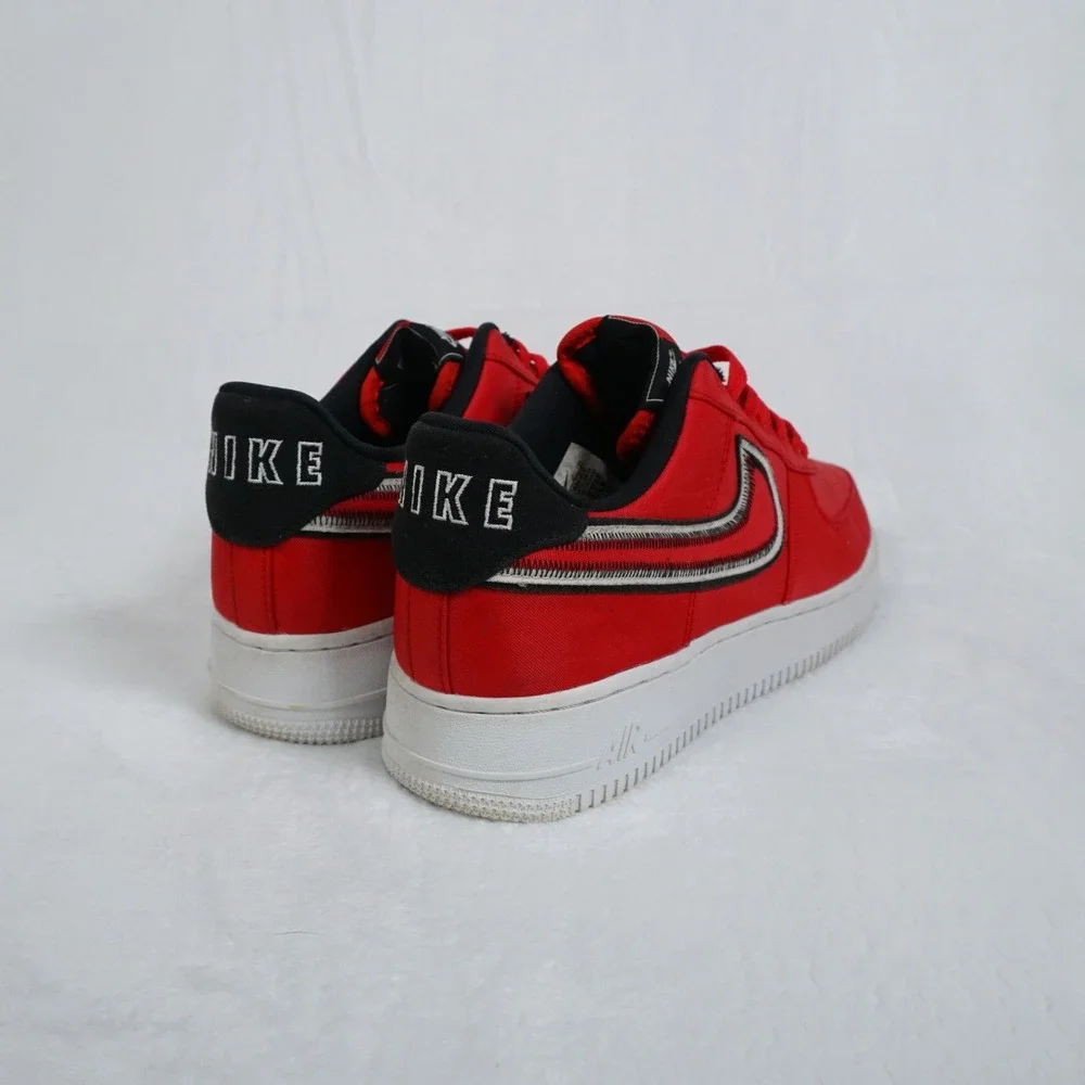 Nike Air Force 1 Low 'Reverse Stitch' Mens 9.5 University Red Retro Sneakers Y2K